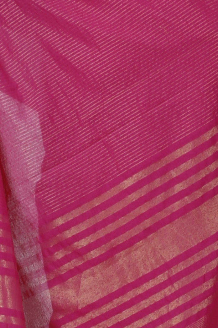 Pink Blended Cotton Tama Hand Loom Saree (1203)